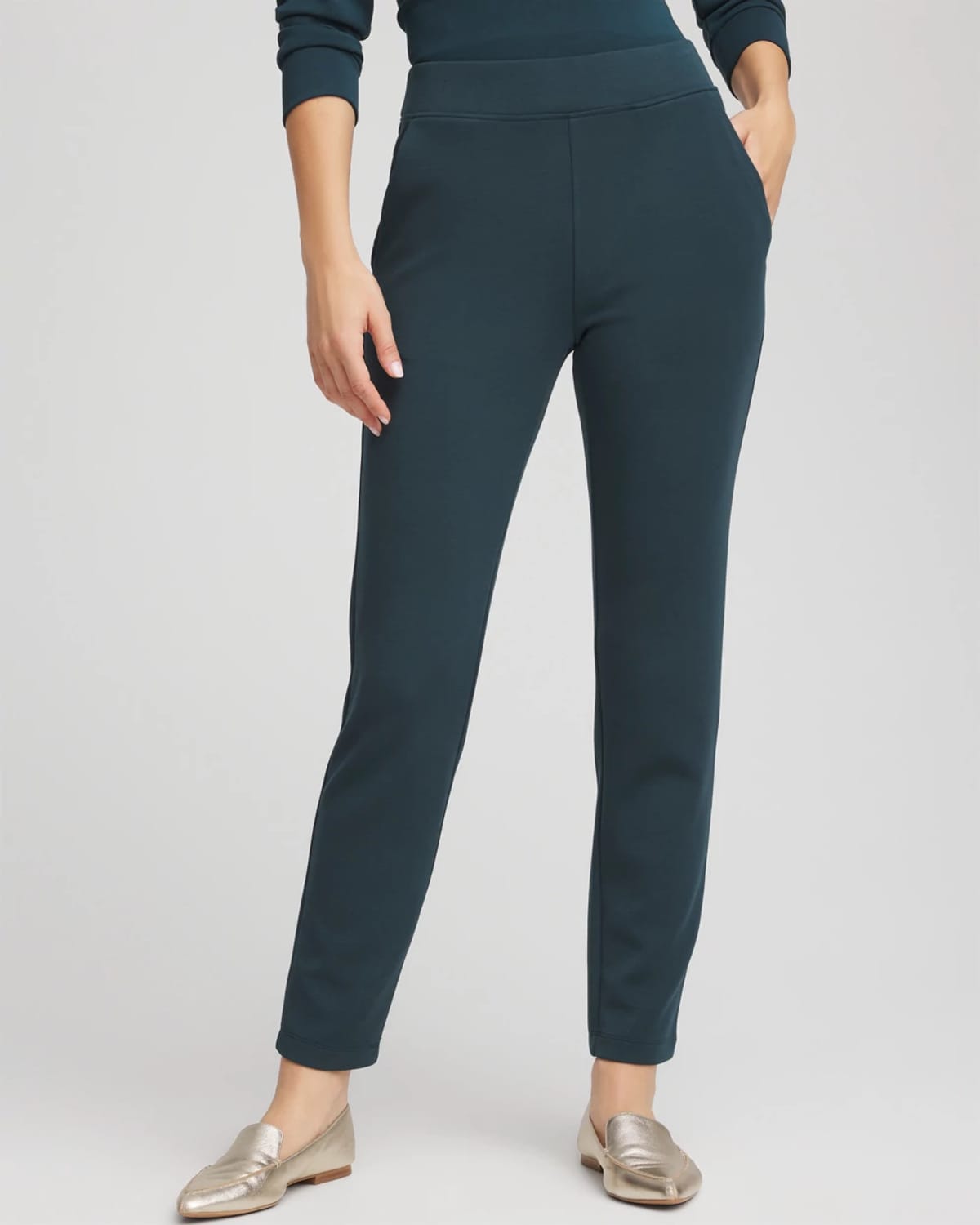 Chico's Tapered Ankle Pants In Teal Shadow In Green