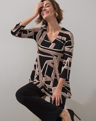 Travelers Abstract Print Tunic