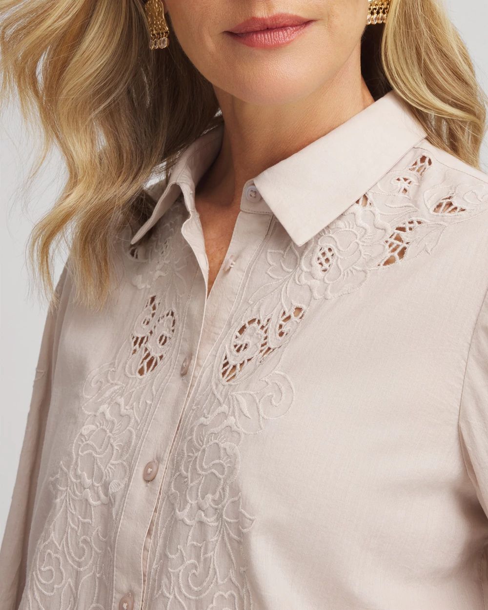 Lace Cotton Voile Shirt