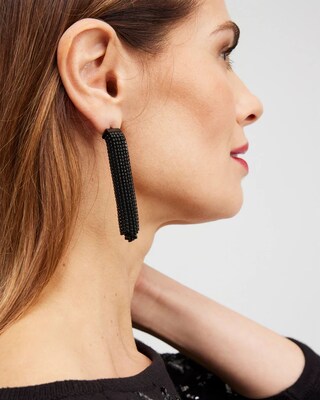 Black Cubic Zirconia Duster Earings