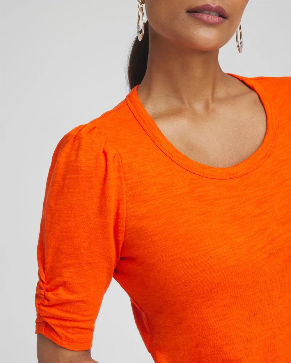 Gathered Elbow Sleeve Tee click to view larger image.