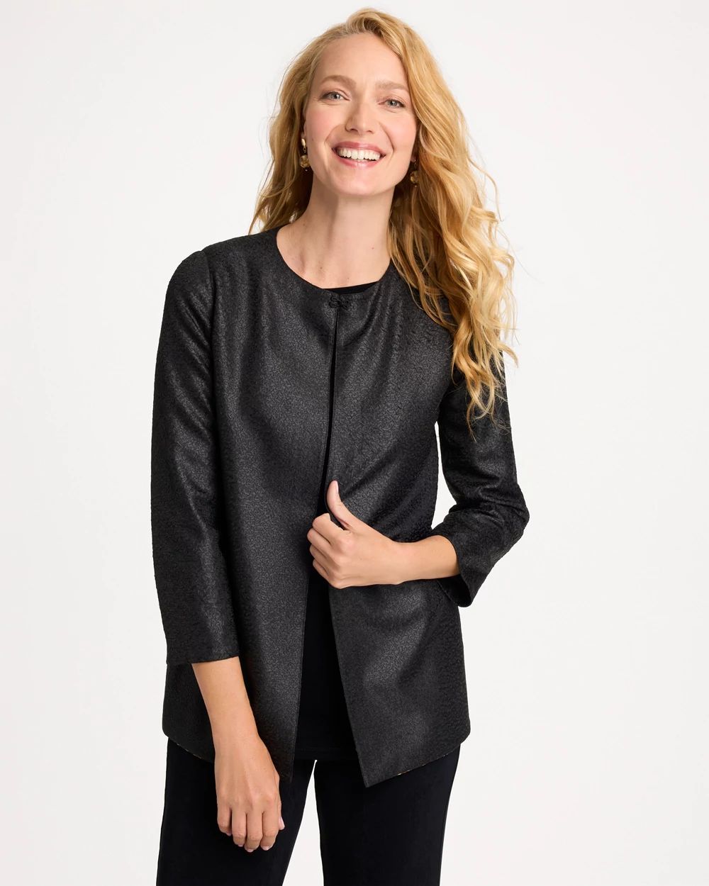 Travelers™ Collection Leopard Crushed Jacket click to view larger image.