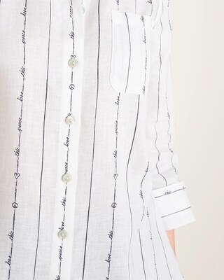 No-Iron FreshChic Linen Peace Love Chic Shirt