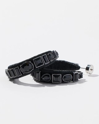Black Rhinestone Hoops