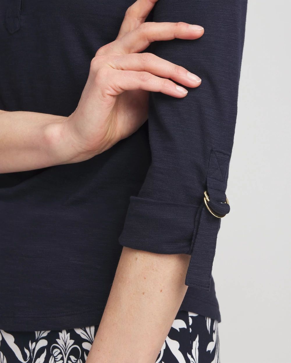 Ring Detail Henley Top click to view larger image.