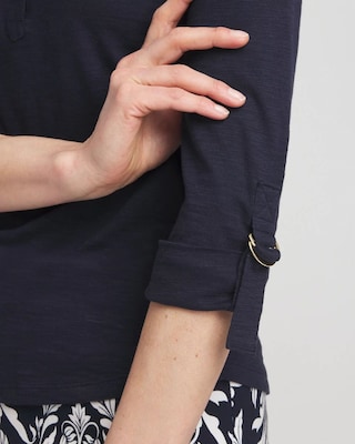 Ring Detail Henley Top click to view larger image.