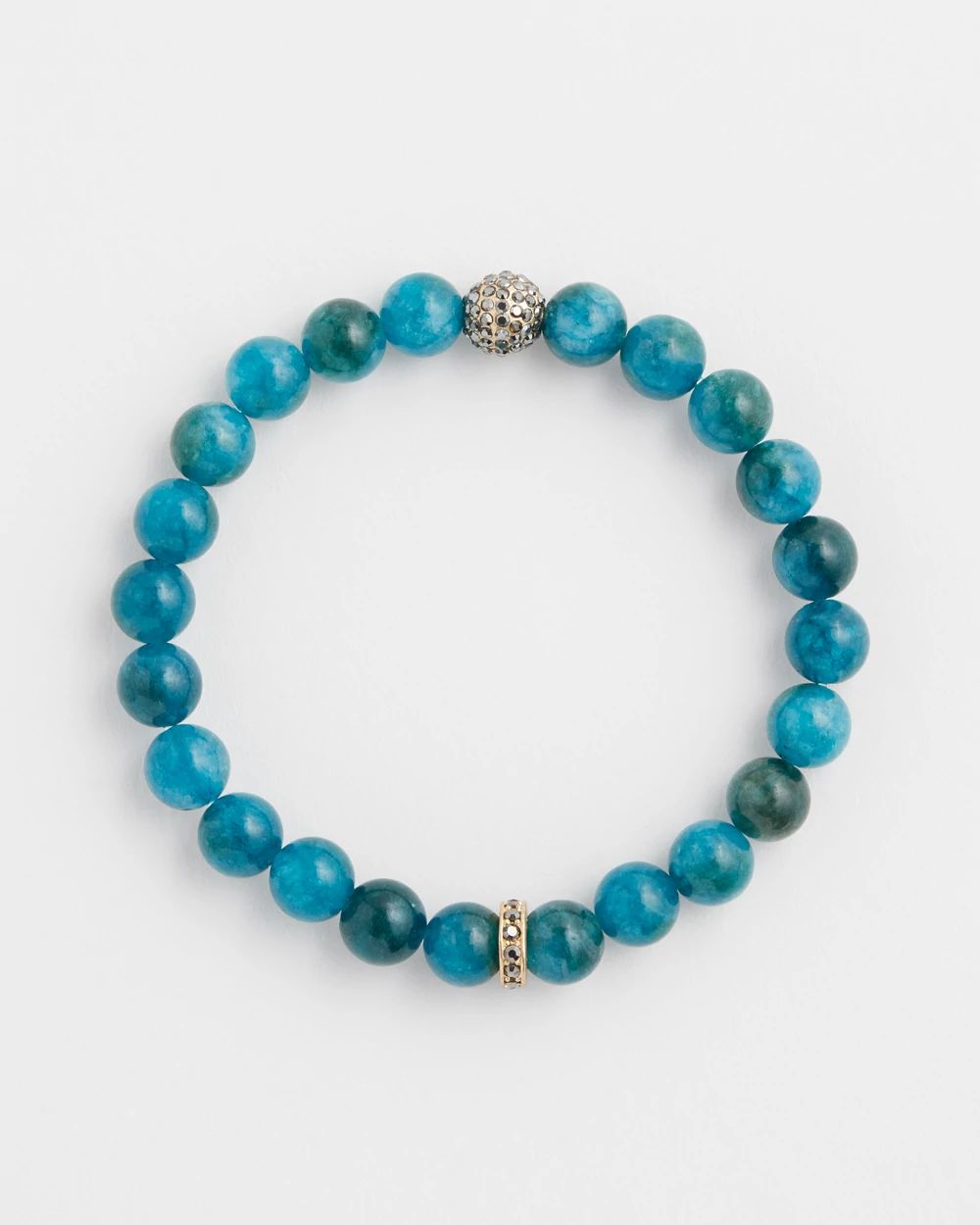 Agate Pavé Fireball Stretch Bracelet