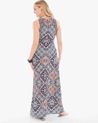 Fancy Feather Medallion Maxi Dress