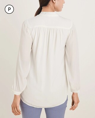 Petite Stitch-Detail Blouse