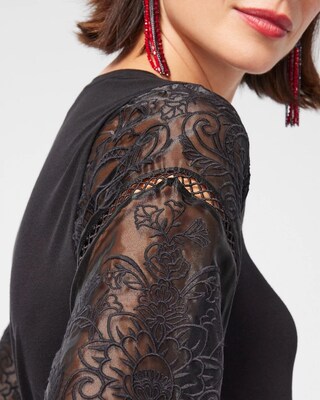 Touch of Cool Embroiderd Sleeve Tee