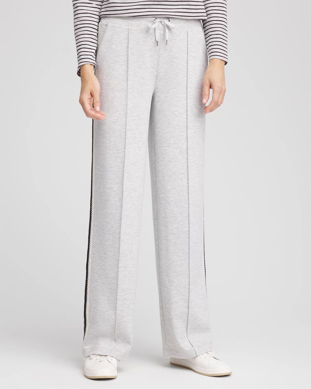 Petite Zenergy® Double-Knit Lattice Trim Pants