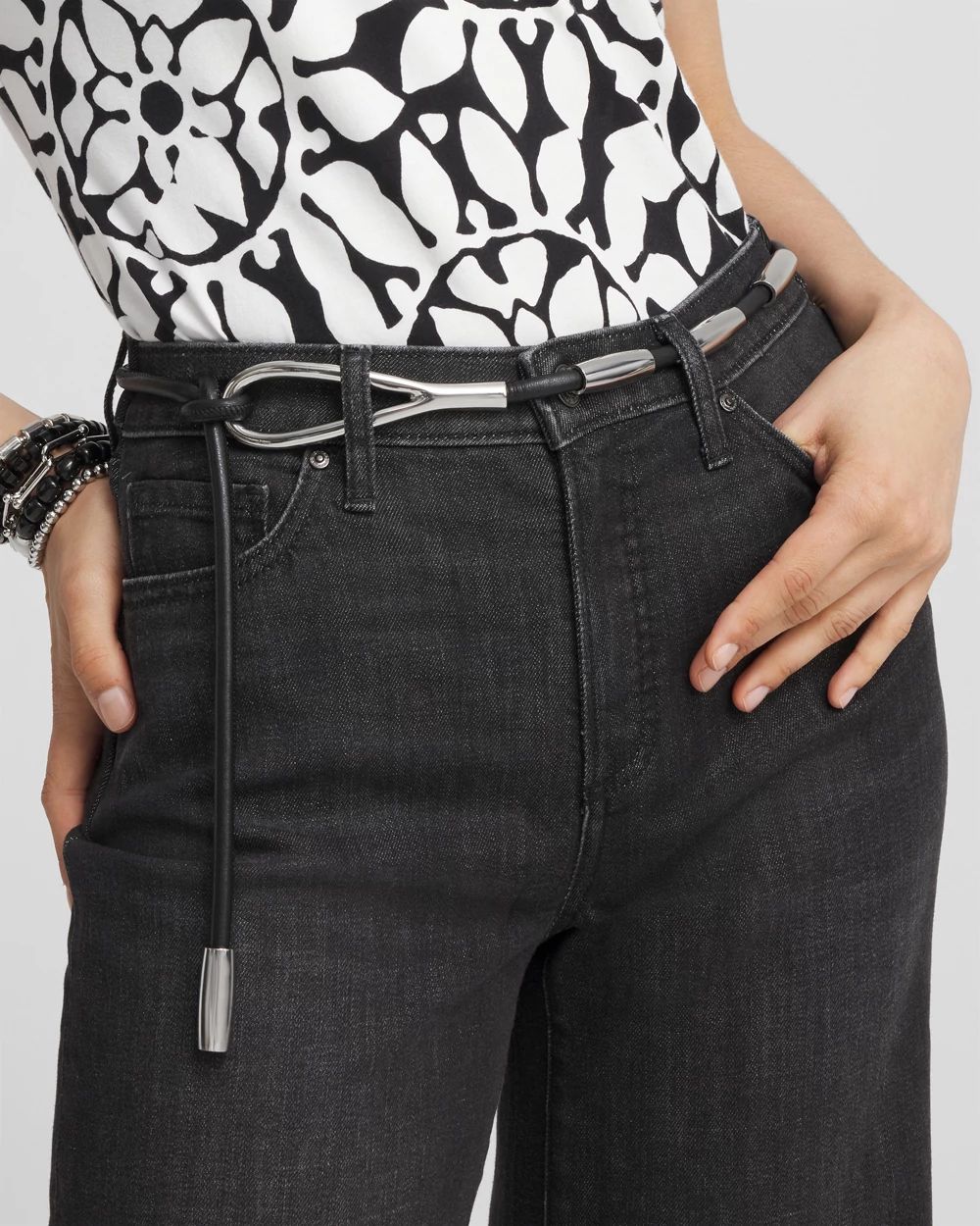 Faux Leather Tie Belt