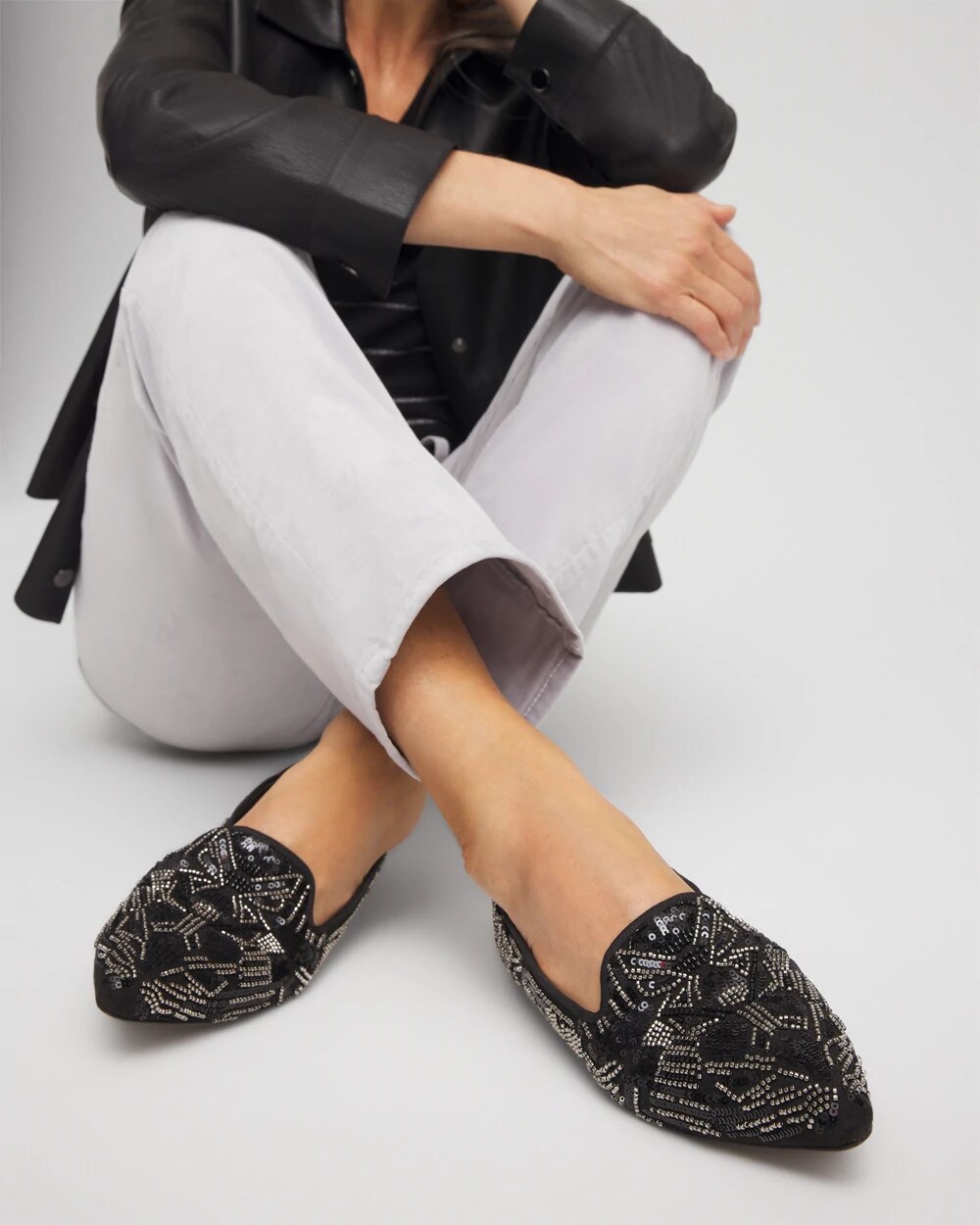 Gwyn Art Deco Beaded Flats