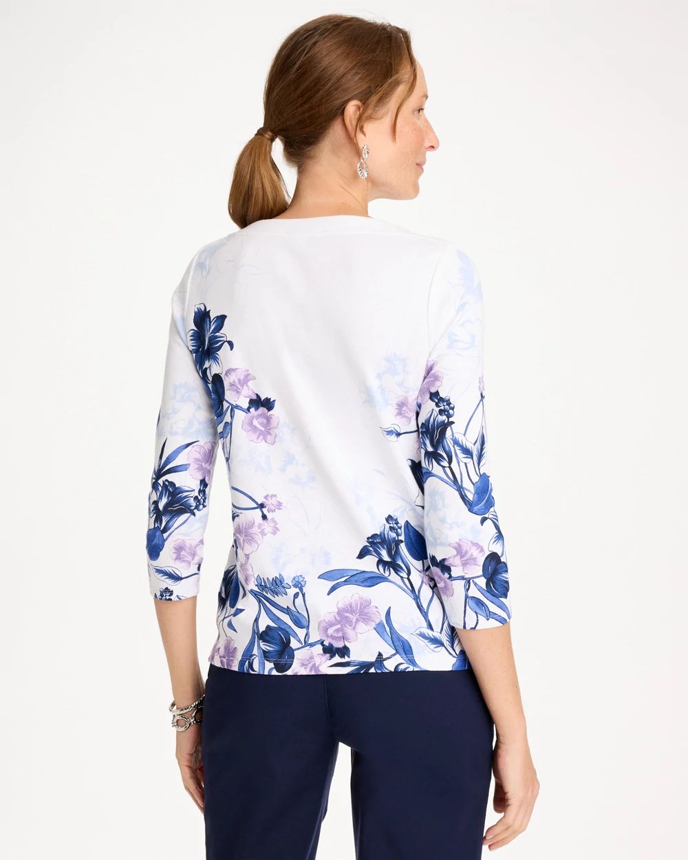 Printed Pima 3/4 Sleeve Tee