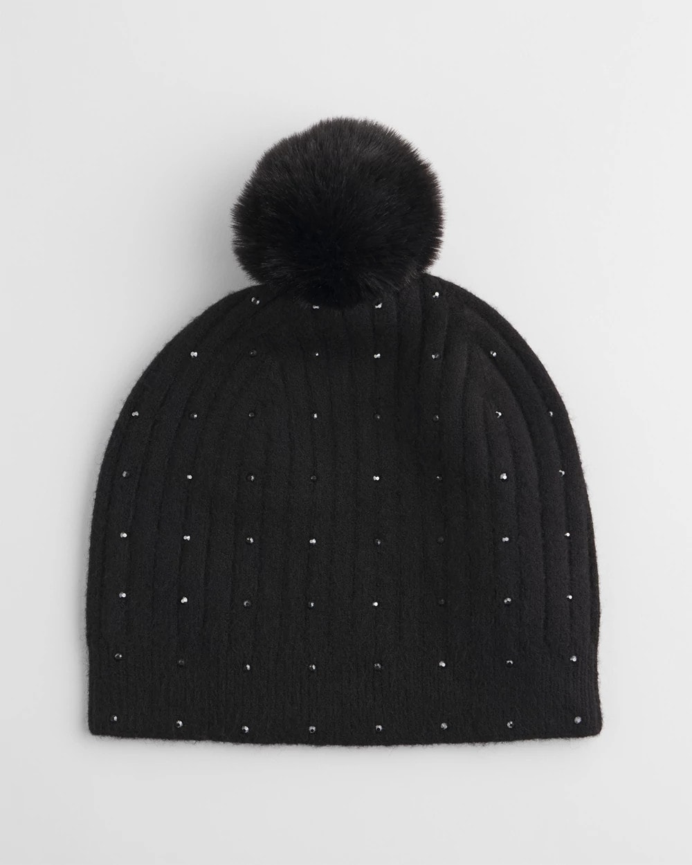 Rhinestone Pom Pom Hat