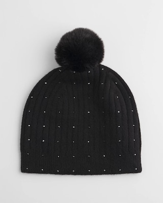 Rhinestone Pom Pom Hat