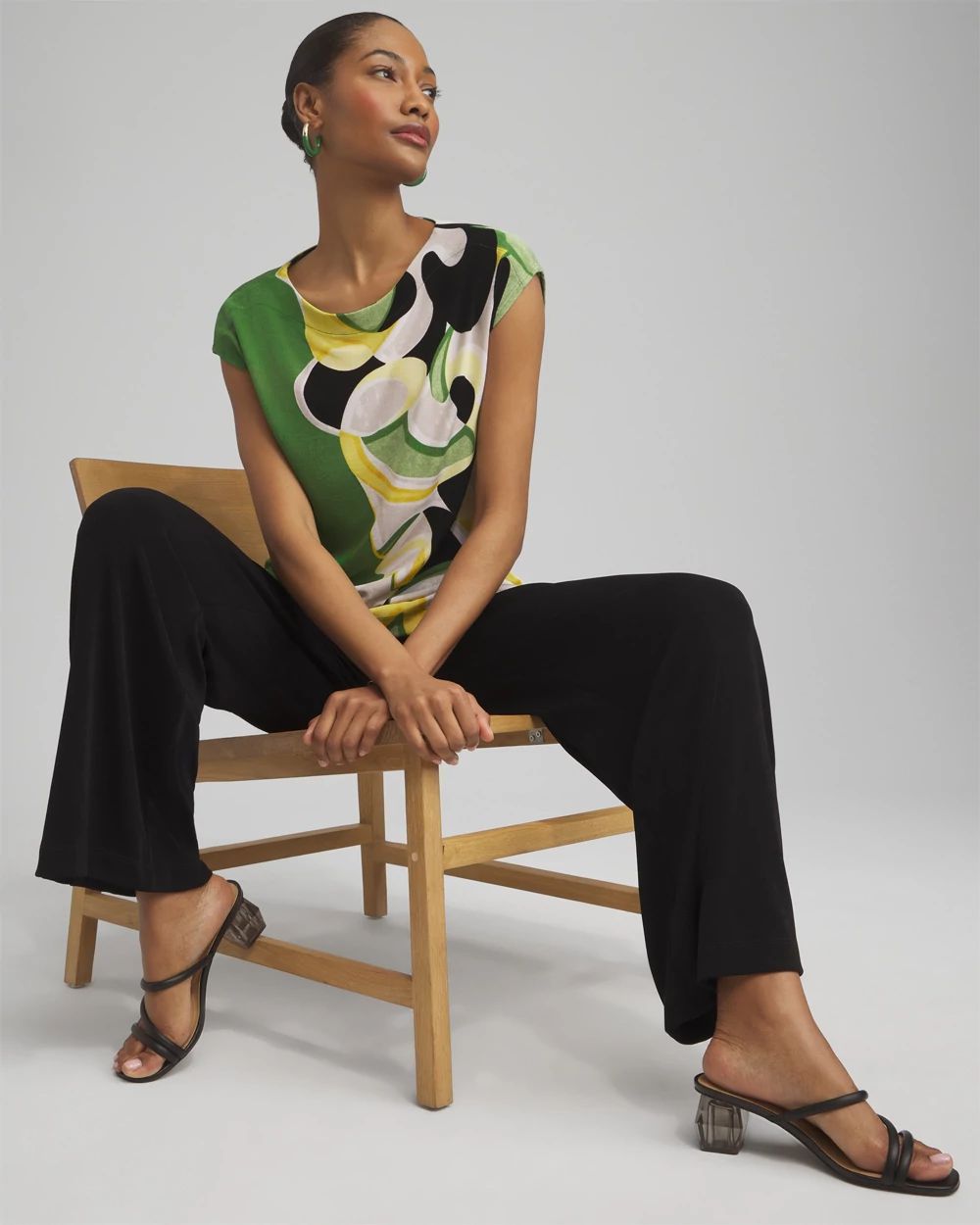 Travelers™ Placed Floral Cap Sleeve Tunic