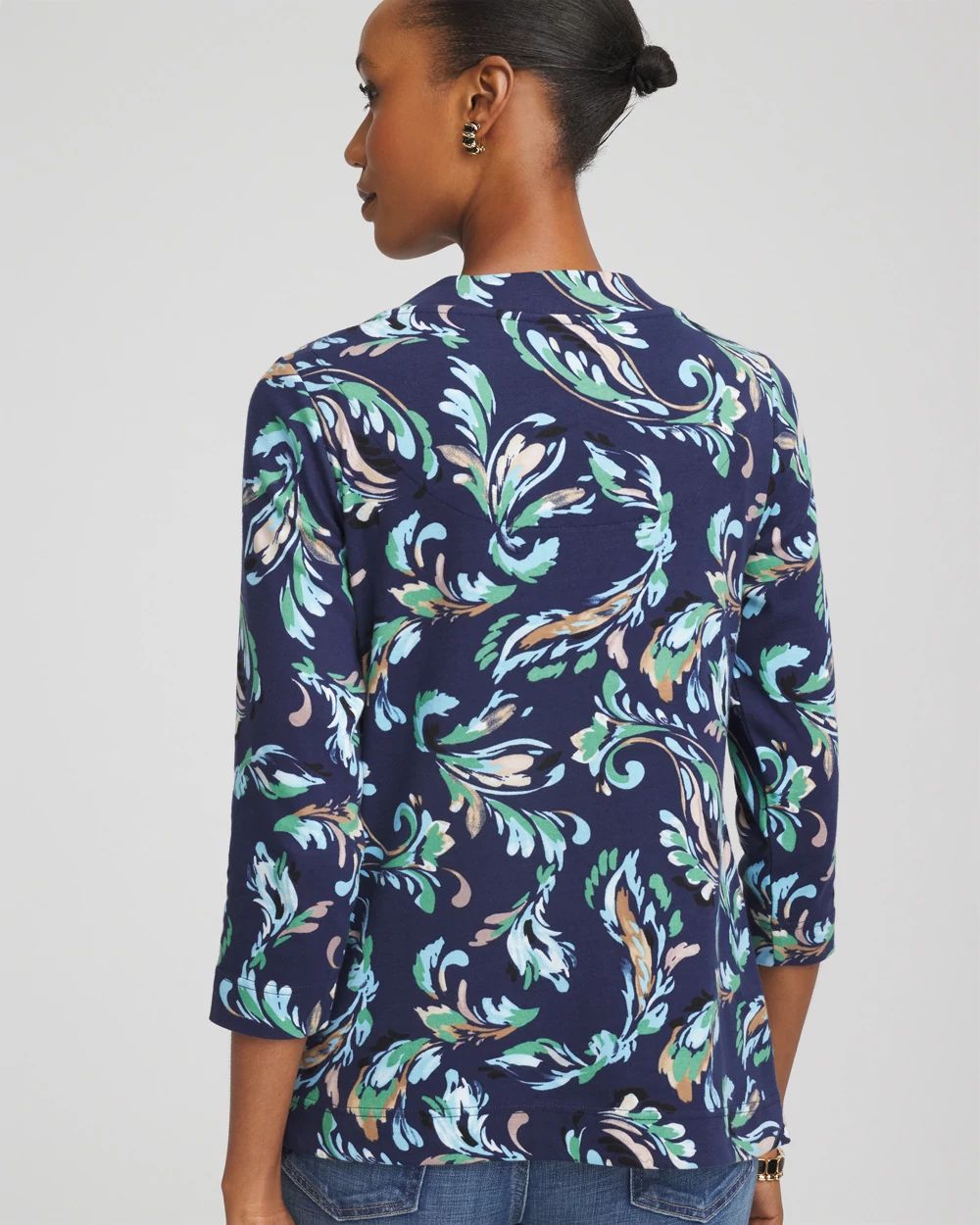 Printed Pima 3/4 Sleeve Tee