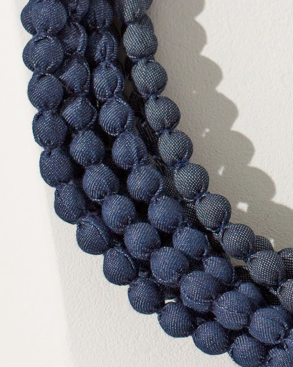 Denim Beaded Multistrand Necklace