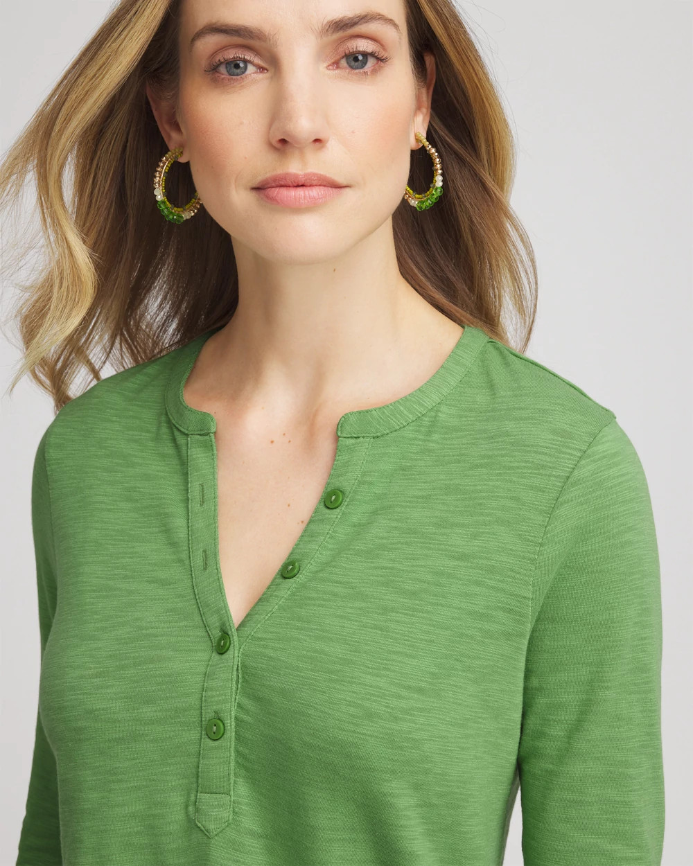 Cotton Slub Henley Shirt