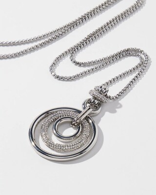 Adjustable Silver Tone Pendant Necklace