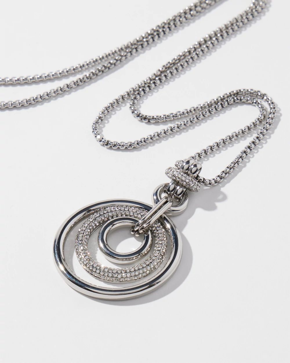 Adjustable Silver Tone Pendant Necklace