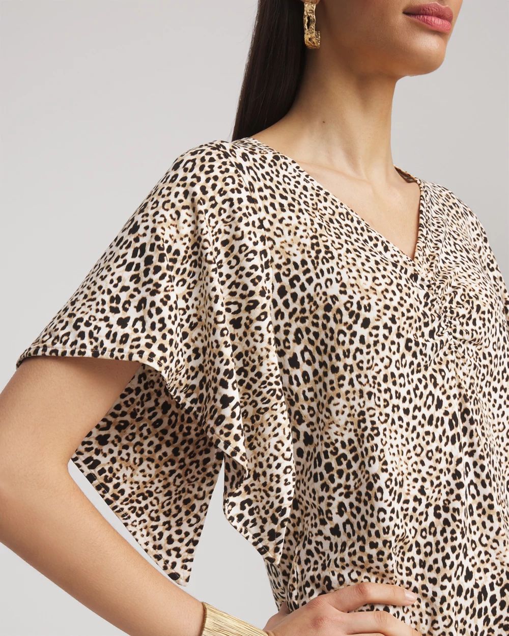 Touch of Cool™ Handkerchief-Sleeve V-Neck Tee