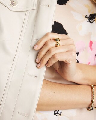 Gold Curvy Stretch Ring click to view larger image.