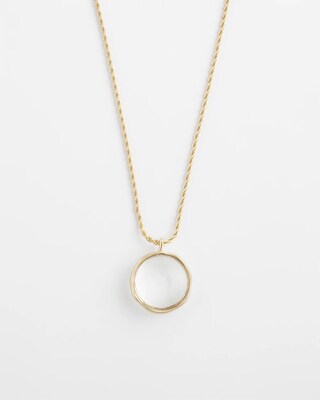 Glass Loupe Magnifier Pendant Necklace click to view larger image.