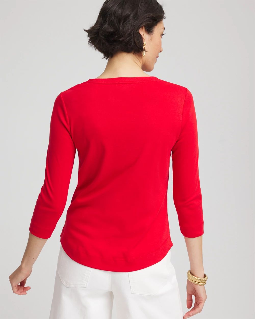 Everyday 3/4 Sleeve V-Neck Tee click to view larger image.