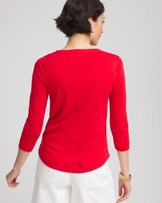 Everyday 3/4 Sleeve V-Neck Tee click to view larger image.