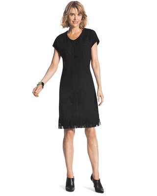Faux-Suede Fringe Dress