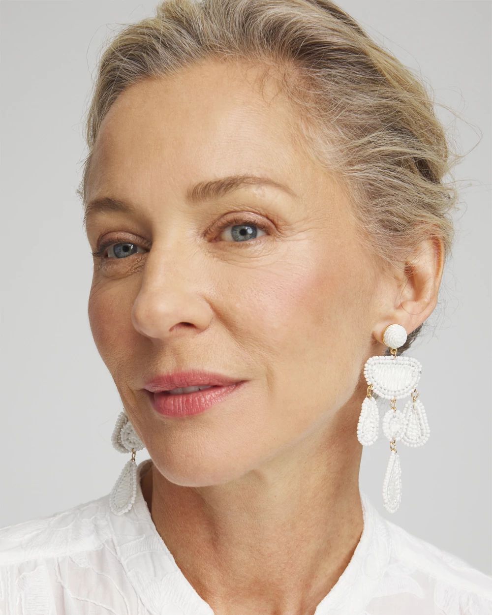 No Droop® White Crochet Earrings