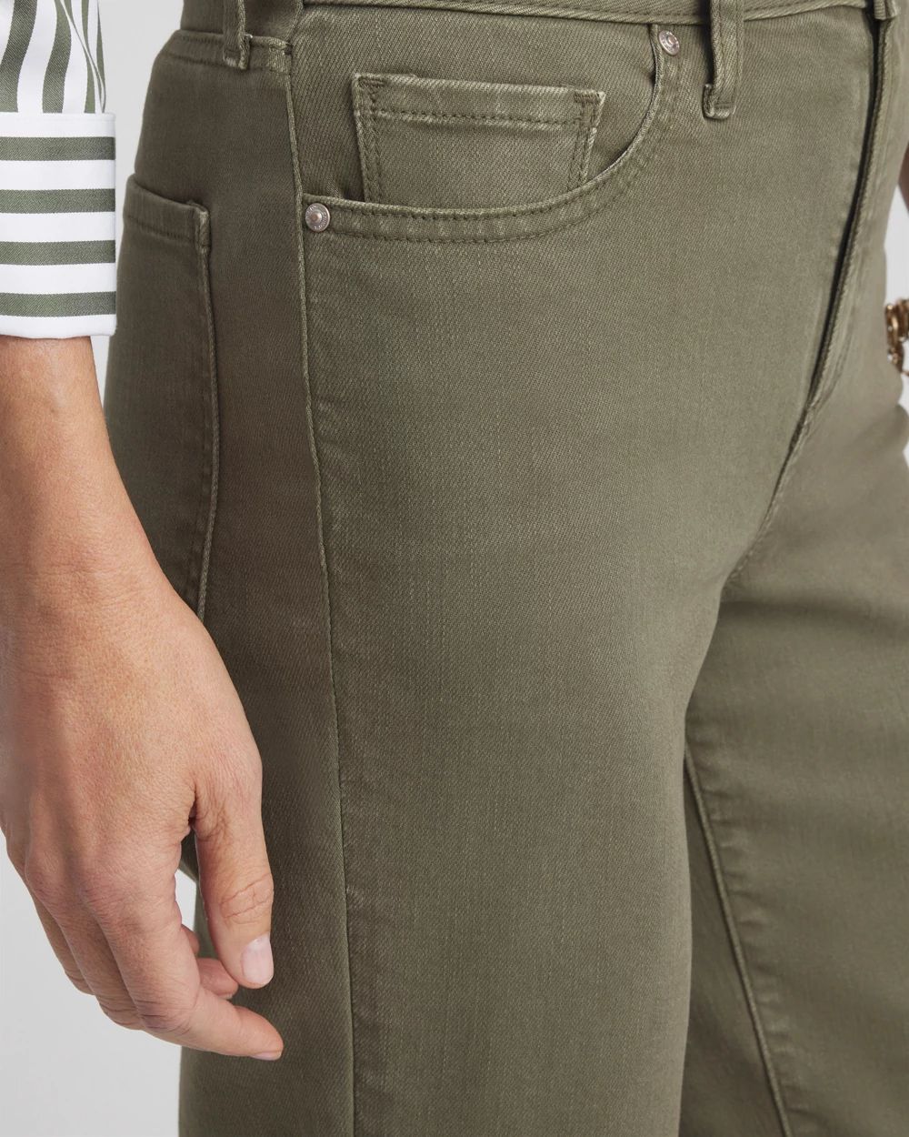 High Rise Straight Cropped Denim