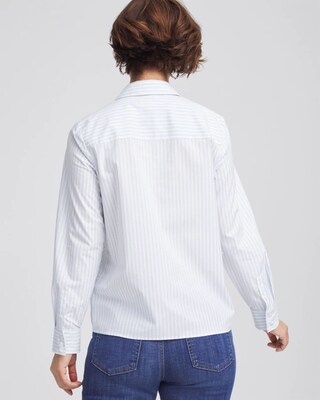 Floral Stripe Poplin Collared Shirt click to view larger image.