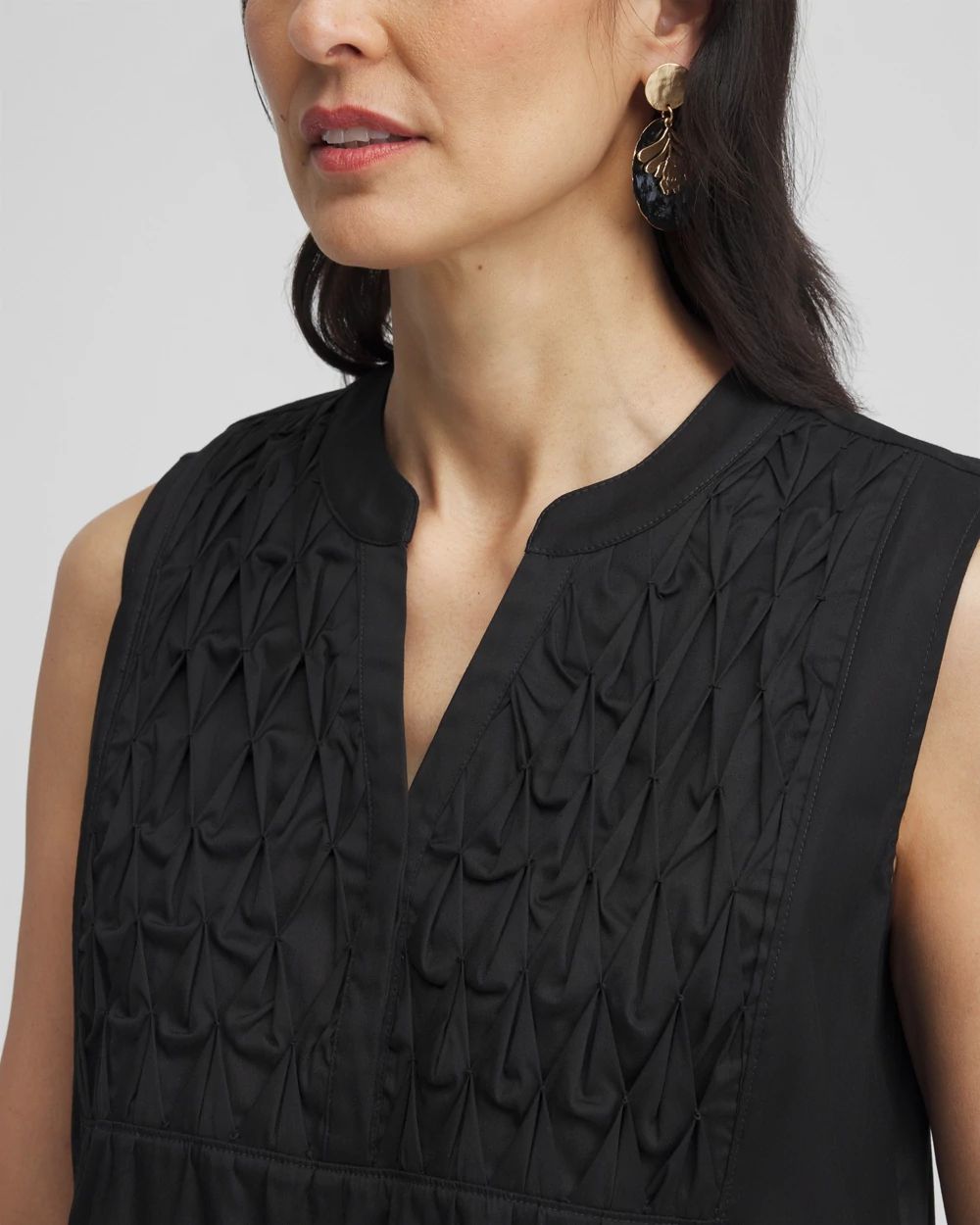 Poplin Smocked Midi Dress click to view larger image.