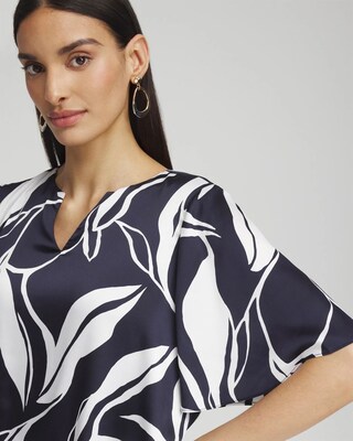 Satin Bubble Hem Blouse