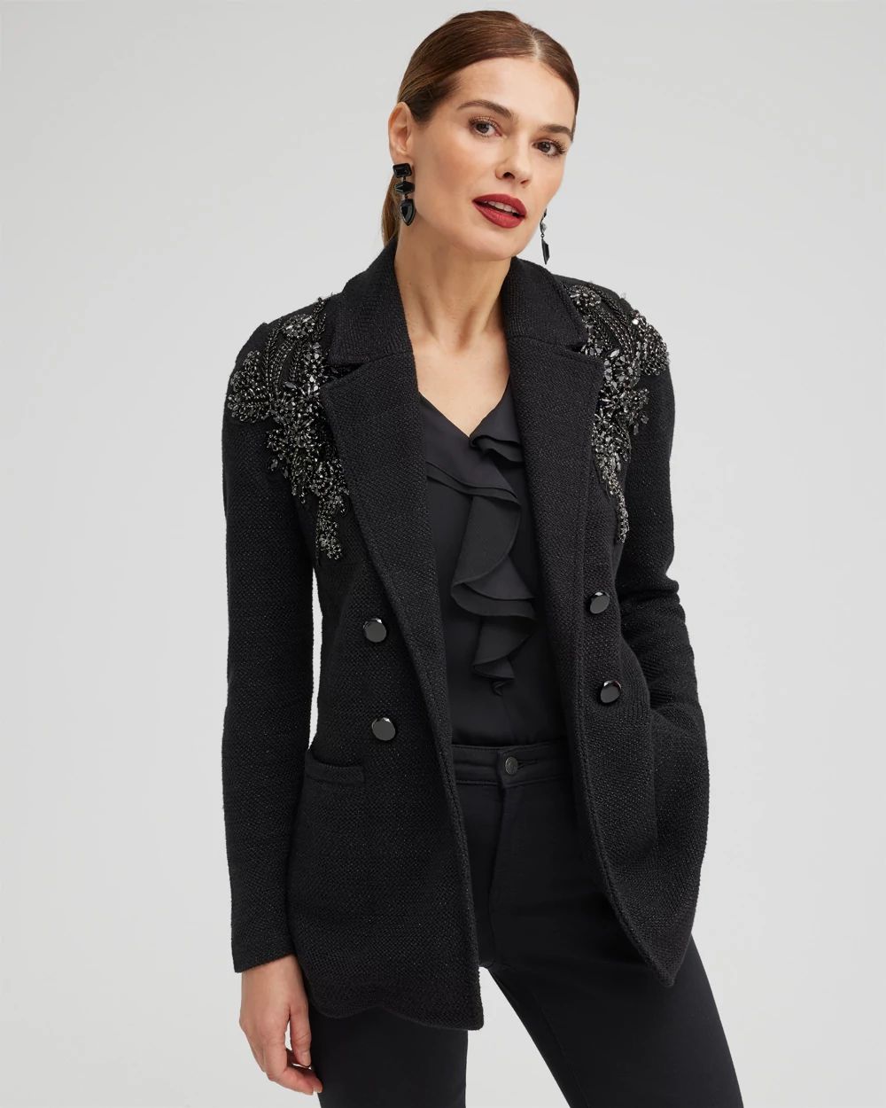 Beaded Shoulder Sweater