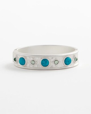 Turquoise Tone Hinge Bracelet click to view larger image.