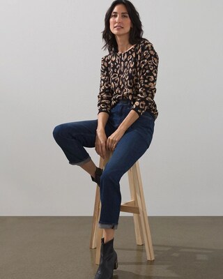 Embellished Animal Print Sweater