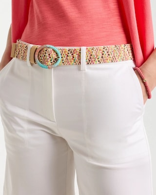 Raffia Wrapped Multi-Color Stretch Belt click to view larger image.