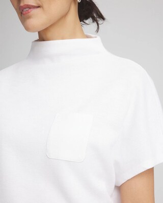 Zenergy® Beach Slub Funnel Neck Pullover Top click to view larger image.