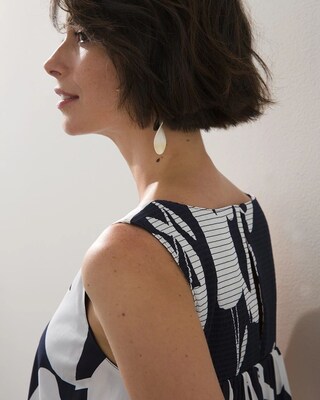 Print Trapeze Smocked Maxi Dress