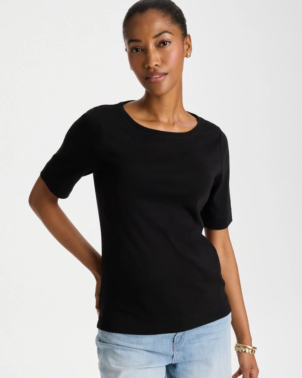 Pima Elbow Sleeve Tee