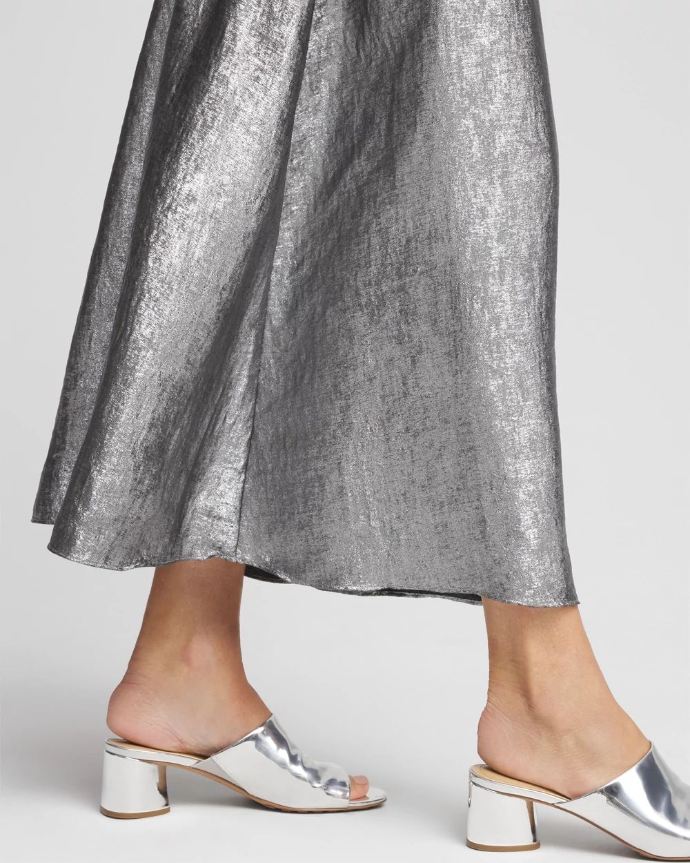 Metallic Satin Maxi Skirt