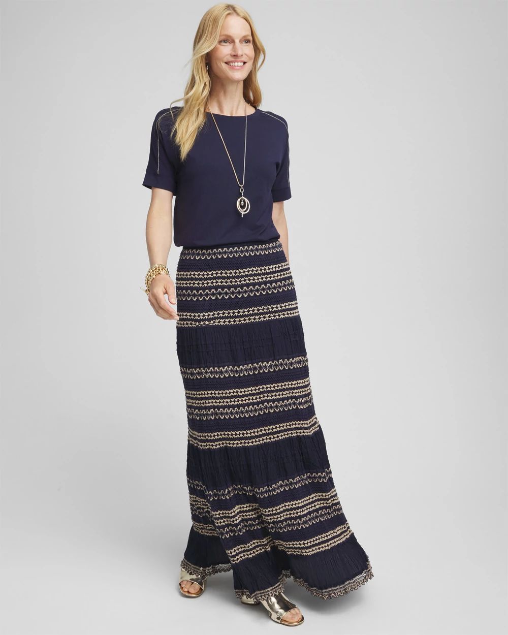 Crochet Gauze Trim Skirt click to view larger image.