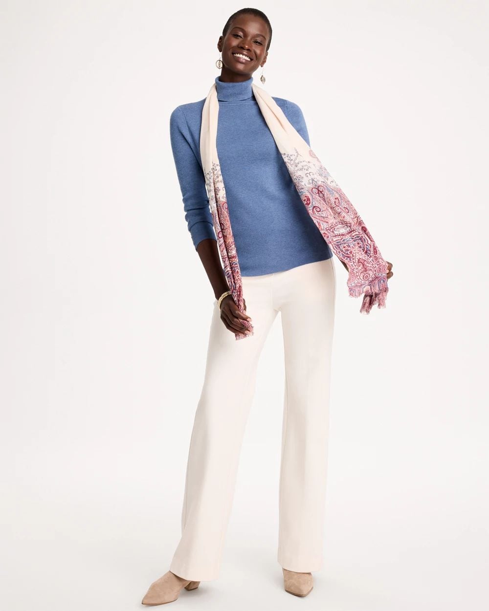 Ella Button Cuff Turtleneck Sweater click to view larger image.