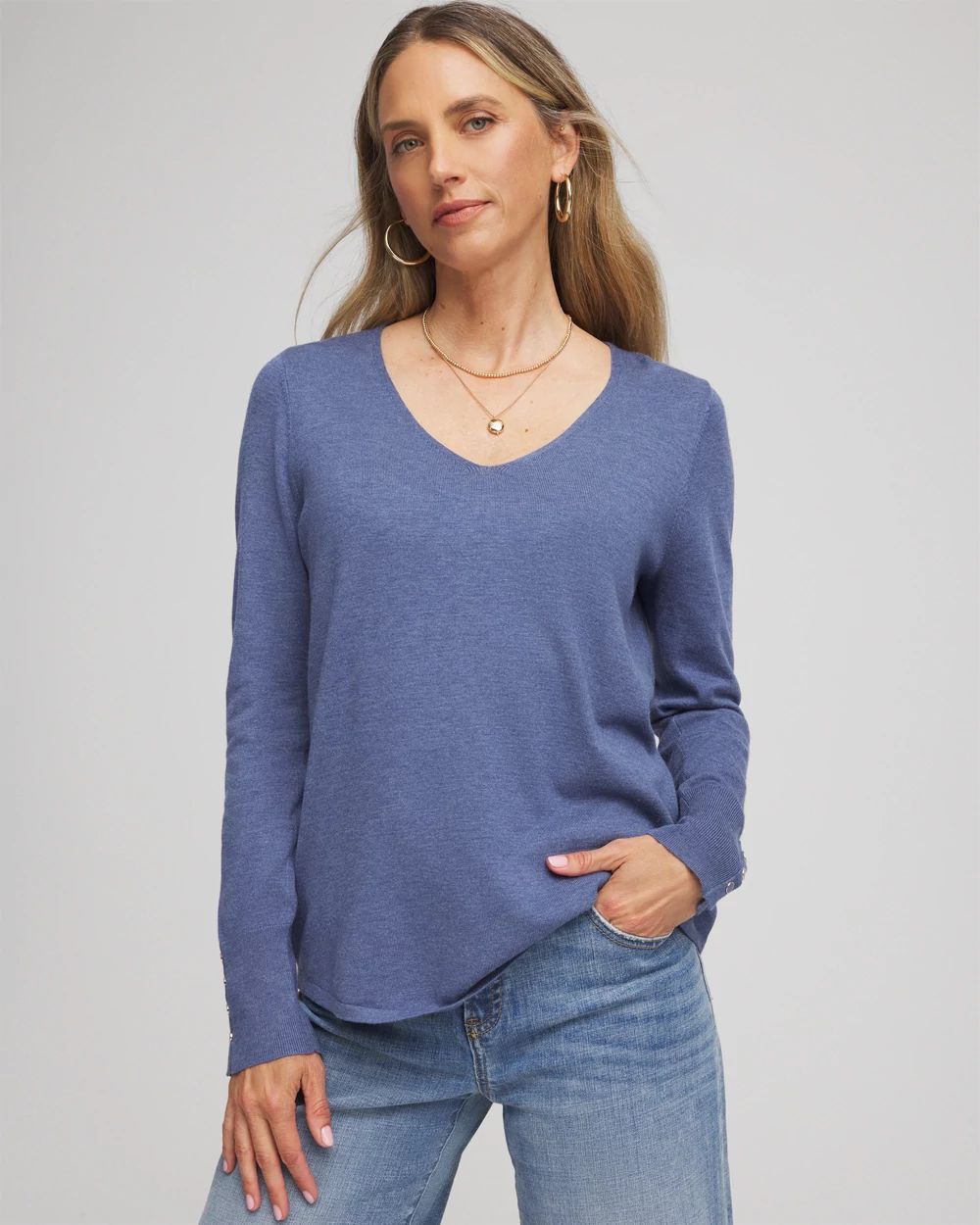 Ella V-Neck Pullover Sweater