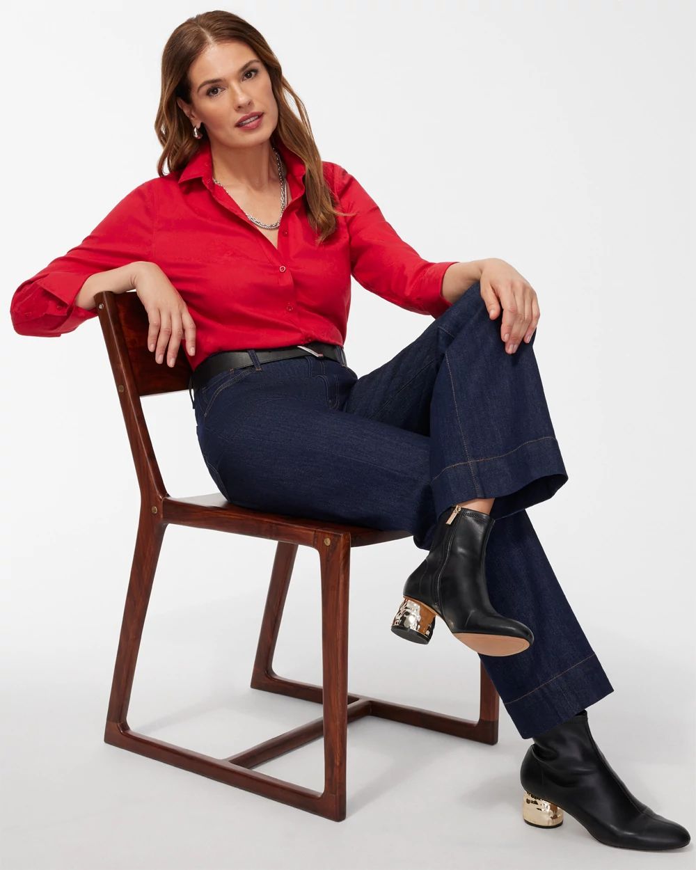 No Iron Stretch Jacquard Print Shirt