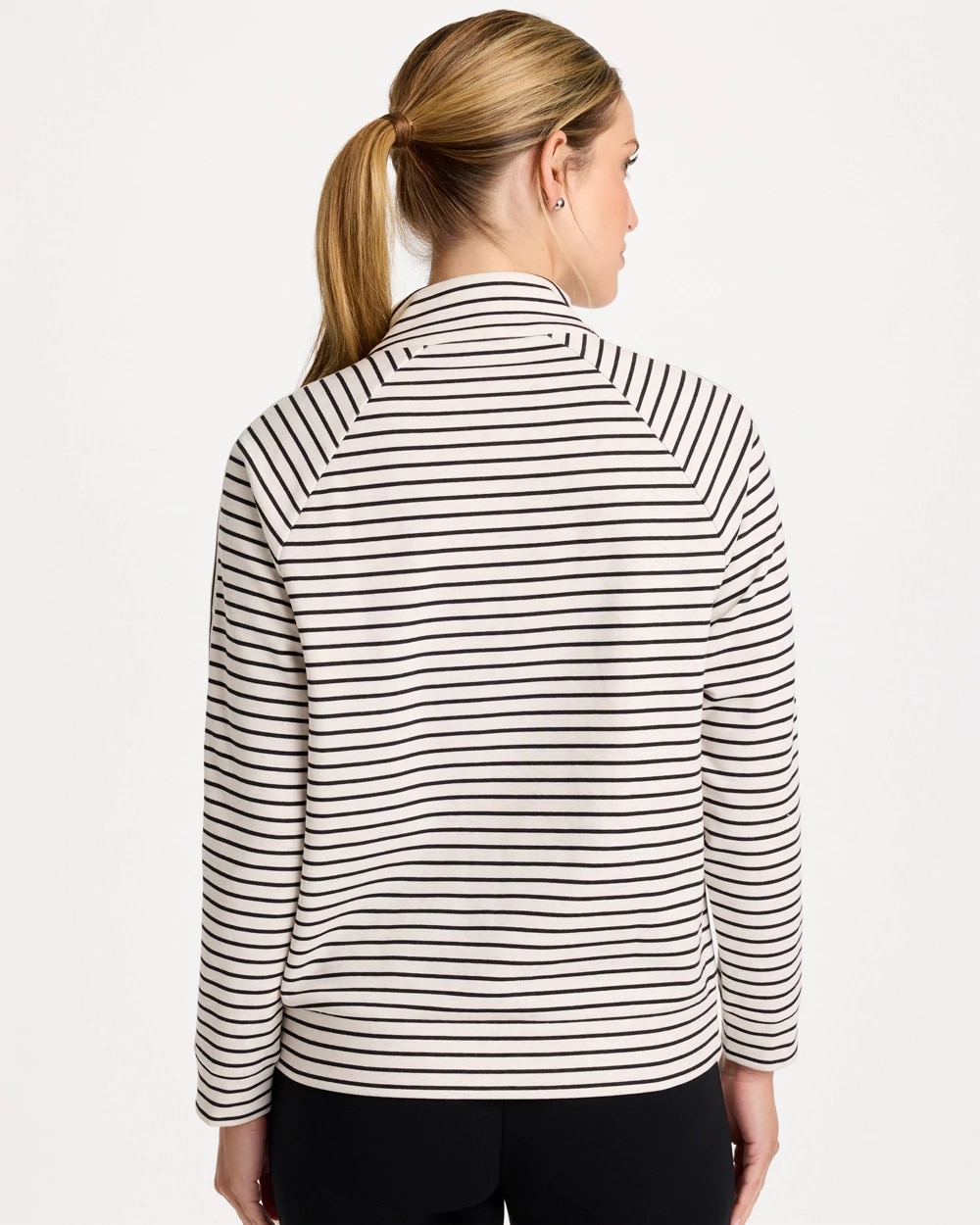 Zenergy® Striped Mockneck Fleece Pullover